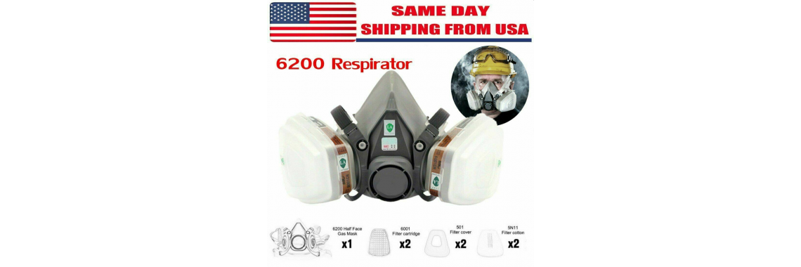 7in1 Gas Mask Spray Painting 6200 Respirator Safety Reusable